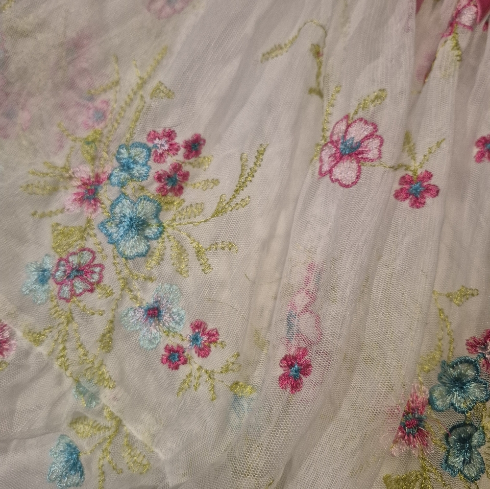 Zunie Girl's Embroidered Floral Party Dress Size 7 EUC - Picture 7 of 11